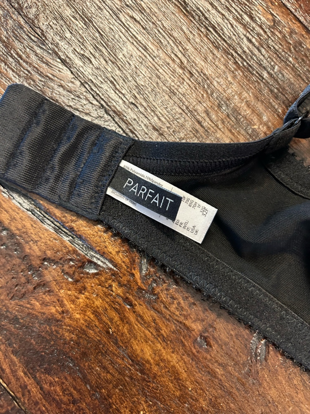 PARFAIT CASEY 2801 WOMEN'S WIRED PADDED PLUNGE SEAMLESS T-SHIRT BRA - BLACK- 32F - Picture 8 of 10